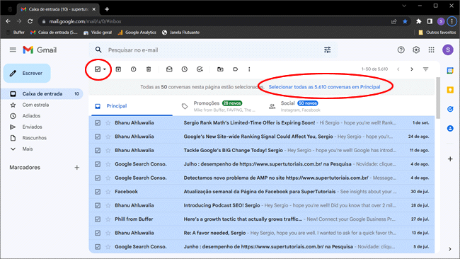 como excluir emails gmail img1