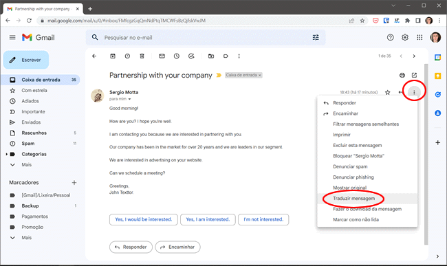 como traduzir email gmail img2